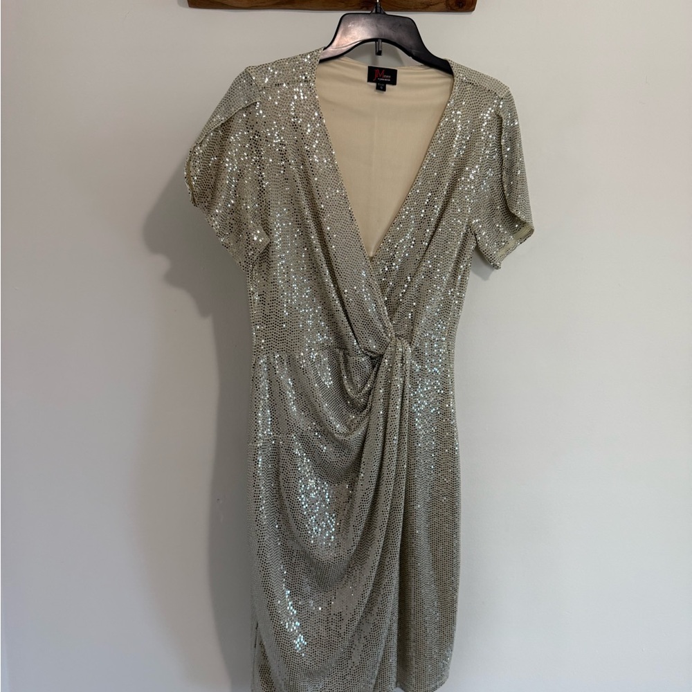 Elegant Silver Sequin Mini Dress